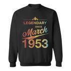 70 Geburtstag 70 Jahre Alt Legendär Seit März 1953 V4 Sweatshirt