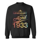 90 Geburtstag 90 Jahre Alt Legendär Seit April 1933 V2 Sweatshirt