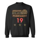 Awesome Since Februar 19 Leopardenmuster Vintage-Geburtstag Sweatshirt