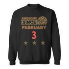 Awesome Since Februar 3 Leopardenmuster Vintage-Geburtstag Sweatshirt