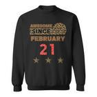 Awesome Since 21. Februar Sweatshirt, Leopardenmuster Vintage Geburtstag