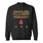 Awesome Since 6. Februar Leopardenmuster Vintage Geburtstags-Sweatshirt