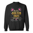 Damen Beste Katzen Oma Der Welt Lustige Sprüche Haustier Oma Sweatshirt