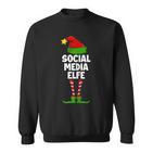Damen Sweatshirt Social Media Elfe, Partnerlook Weihnachten