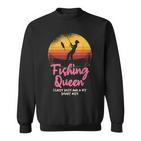 Fishing Queen Damen Sweatshirt mit Angler-Sonnenuntergang und Spruch