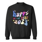 Guten Rutsch Ins Neue Jahr Groovy Fonts 2023 Sweatshirt