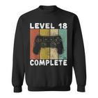 Herren 18 Geburtstag Jungen Gamer Level 18 Complete Sweatshirt