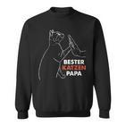 Herren Bester Katzenpapa Pulli Best Cat Dad Ever Katzenpapa Sweatshirt