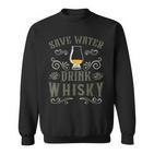 Herren Save Water Drink Whisky Sweatshirt, Islay Single Malt Motiv