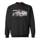 Herren Schwarz Sweatshirt mit Evo 7 Auto-Print, Motorsport Design