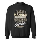 Herren Sweatshirt Legenden Geboren im Oktober, Einzigartiges Männer Tee