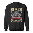 Herren Sweatshirt zum 50. Geburtstag, Biker 1973 V2 Motorrad Design, Witzig