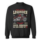 Herren Sweatshirt zum 65. Geburtstag, Biker-Motiv Chopper 1958