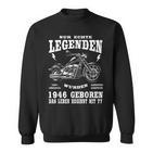 Herren Sweatshirt zum 77. Geburtstag, Biker-Motiv 1946, Motorrad Chopper