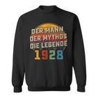 Herren Vintage Der Mann Mythos Die Legende 1928 95 Geburtstag Sweatshirt
