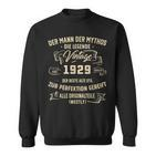 Herren Vintage Der Mann Mythos Die Legende 1929 94 Geburtstag Sweatshirt