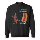 Hot Dog Comic Schwarzes Sweatshirt Oh My God, Are You Okay? Lustiges Design