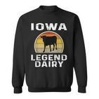 Iowa Dairy Farmer Legend Sweatshirt mit Retro-Sonnenuntergang & Kuhmotiv