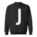 J Buchstabe Zahl Symbol Alphabet Initiale Sweatshirt