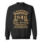 Legenden 1948 Geburtstag Sweatshirt, Geschenk zum 75. für Männer