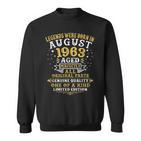 Legenden August 1963 Geboren - 59. Geburtstag Sweatshirt für Jubilare