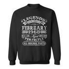Legenden Februar 1968 Sweatshirt, 55. Geburtstag Männer Vintage Design