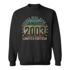 Legenden Januar 2003 Sweatshirt, 20. Geburtstag Mann V10 Design