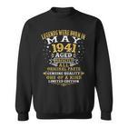 Legenden Mai 1941 Geburtstag Sweatshirt, 81 Jahre Retro Design