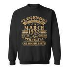 Legenden Wurden Im März 1933 Geschenk 90 Geburtstag Mann V6 Sweatshirt