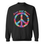 Love Peace 60Er 70Er Jahre Hippie Frieden Kostüm Tie Dye Sweatshirt