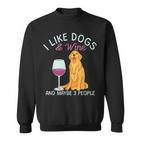 Lustig Ich Mag Hund Und Wein Sweatshirt