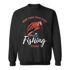 Lustiges Angler-Sweatshirt Here Fishy Fishy, Perfekt für Angelsaison
