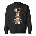 Lustiges Otter Sweatshirt: Ich Bin Süß, Also Bin Ich Ein Otter - Schwarz