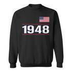 Made in 1948 Sweatshirt mit Amerikanischer Flagge, Vintage Geburtstag
