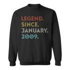 Retro Color Legend Since Januar 2009 Vintage Geburtstag Sweatshirt