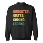 Retro Gamer Girl Sweatshirt, Vintage Gaming Legend Tochter & Schwester