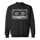 Retro Musik Kassette Skizze Vintage Audio Zeichnung Sweatshirt