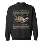 Russische Schildkröte Weihnachts-Sweatshirt, Hässliches Rentier-Motiv