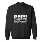 Schwarzes Herren Sweatshirt - Papa 2020 Warten Lustiges Design