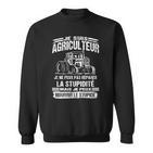 Schwarzes Sweatshirt mit Je suis Agriculteur, Traktor-Design für Landwirte