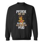 Süßes Schwarzes Pferde-Spruch Sweatshirt, Cartoon-Design Tee