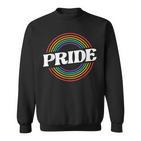 Unisex Schwarzes Sweatshirt, Regenbogen PRIDE Schriftzug, Mode für LGBT+