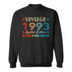 Vintage 1993 Limitierte Auflage 30 Jahre Alt Geburtstag Sweatshirt
