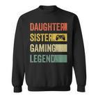 Vintage Gamer Girl Sweatshirt, Tochter & Schwester Gaming Legende