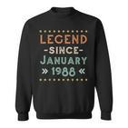 Vintage Legend Since Januar 1988 Geburtstag Männer Frauen Sweatshirt