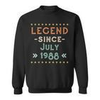 Vintage Legend Seit Juli 1988 Geburtstag Männer Frauen Sweatshirt