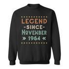 Vintage Legend Seit November 1964 Geburtstag Männer Frauen Sweatshirt