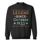 Vintage Legend Seit Oktober 1933 Geburtstag Männer Frauen Sweatshirt