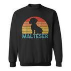 Vintage Malteser Hunde Hunderasse Hundeliebhaber Hund Sweatshirt