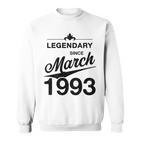 30 Geburtstag 30 Jahre Alt Legendär Seit März 1993 V3 Sweatshirt